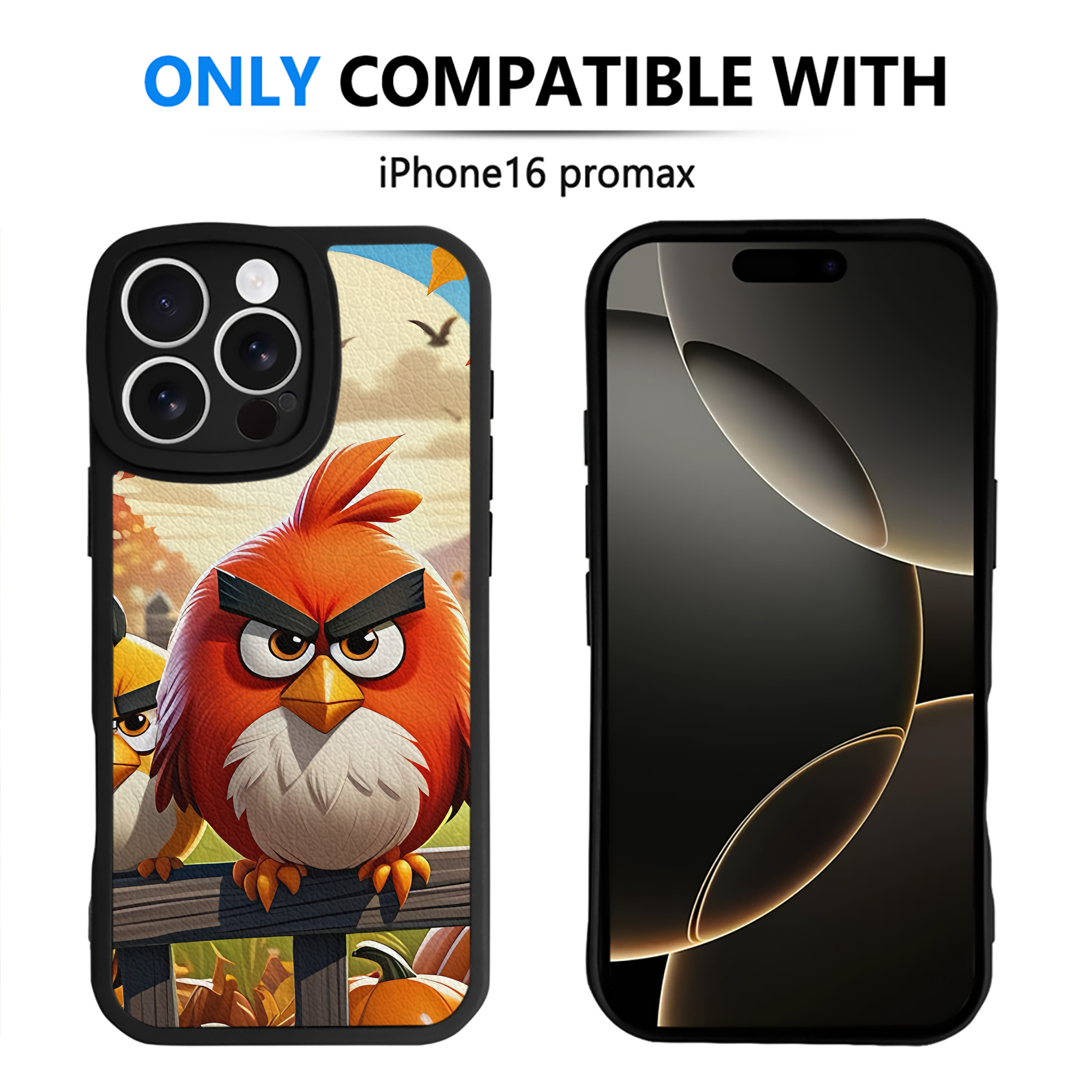 （画像用） Angry Birds アングリーバード 【iPhone 16シリーズ対応】シリコンスマホケース（レザー調） 材質：シリコン
